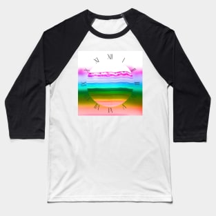 Fancy rainbow colors agate slice mineral Baseball T-Shirt